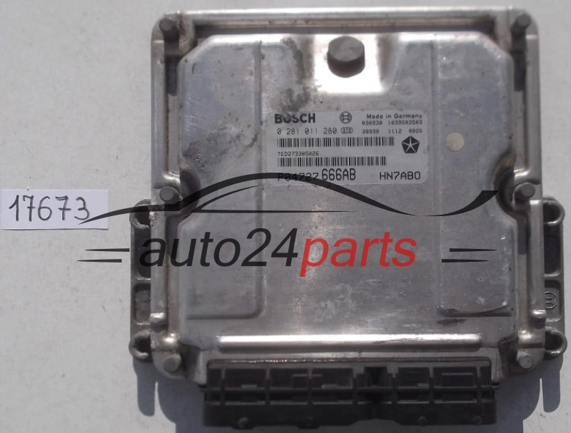 KOMPUTER STEROWNIK SILNIKA CHRYSLER VOYAGER 2.5 CRD BOSCH 0 281 011 280, 0281011280, P04727666AB HN7ABO, 1039S03503