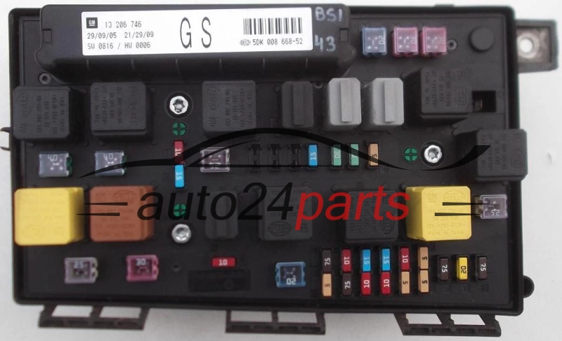 ELEKTRISCHER KASTEN SICHERUNGKASTEN SICHERUNG UND RELAIS STROMKASTEN RELAISKASTEN OPEL ASTRA H ZAFIRA B 13 206 746, 13206746 GS, 5DK 008 668-52, 5DK008668-52