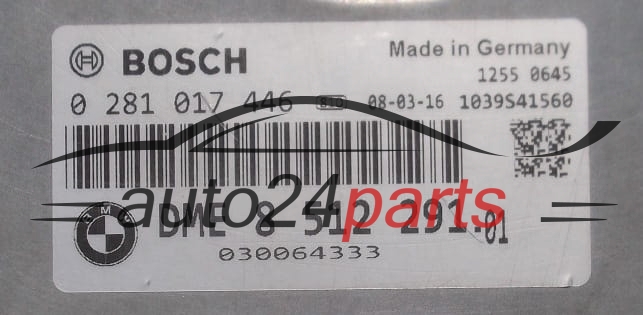 CALCULATEUR MOTEUR BMW E90 2.0 D BOSCH  0281017446, DME  8512291