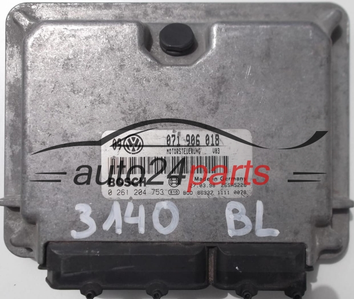 CALCULATEUR MOTEUR VW VOLKSWAGEN GOLF 2,3 V5 VR5 071 906 018, 071906018, BOSCH 0 261 204 753, 0261204753, MOTORSTEUERUNG U03 26SA5226