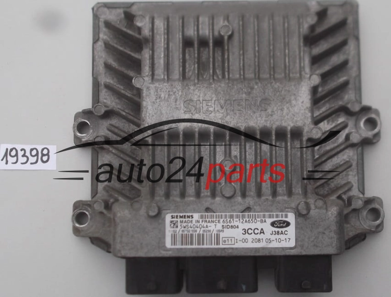 KOMPUTER STEROWNIK SILNIKA FORD FUSION 1.4 TDCI SIEMENS 5WS40404A-T, 5WS40404AT, 6S61-12A650-BA, 6S6112A650BA, 3CCA, SID804 