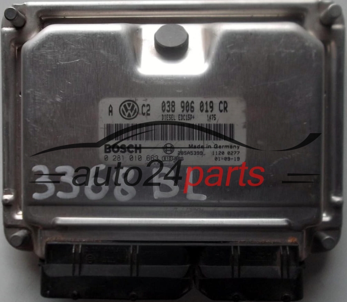 ECU CENTRALITA DE MOTOR VW VOLKSWAGEN GOLF 1.9 TDI 038906019CR 038 906 019 CR, BOSCH 0 281 010 663, 0281010663, DIESEL EDC15P+ 1475 28SA5399 