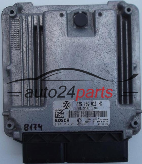 MOTORSTEUERGERÄT ECU STEUERGERÄT VW VOLKSWAGEN TOURAN 2.0 TDI 03G 906 016 HK, 03G906016HK, BOSCH 0 281 012 251, 0281012251, DIESEL EDC16U1 7000