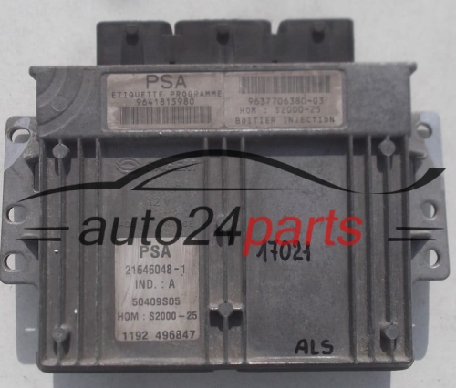 ECU CENTRALITA DE MOTOR PEUGEOT 206 1.4 SAGEM 21646048-1 9641815980 9637706380-03