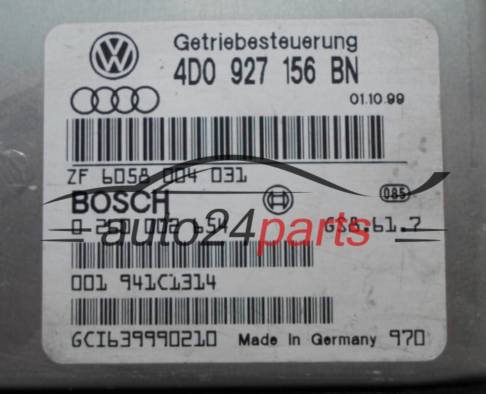 Ecu Caja de cambios automática AUDI S8 D2 BOSCH 0260002654, 4D0927156BN 