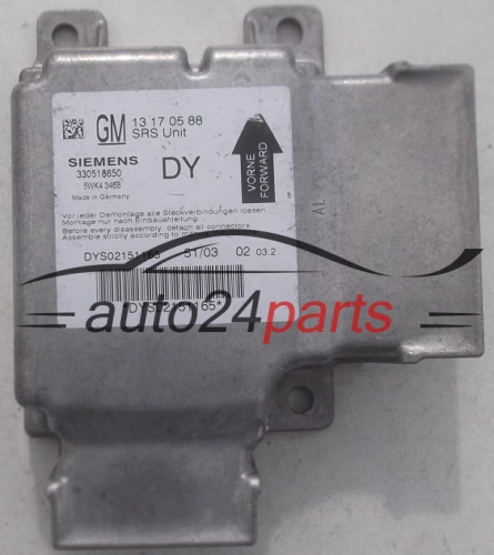 CALCULATEUR AIRBAG OPEL VECTRA C SIGNUM GM 13 17 05 88 DY, SIEMENS 5WK43468