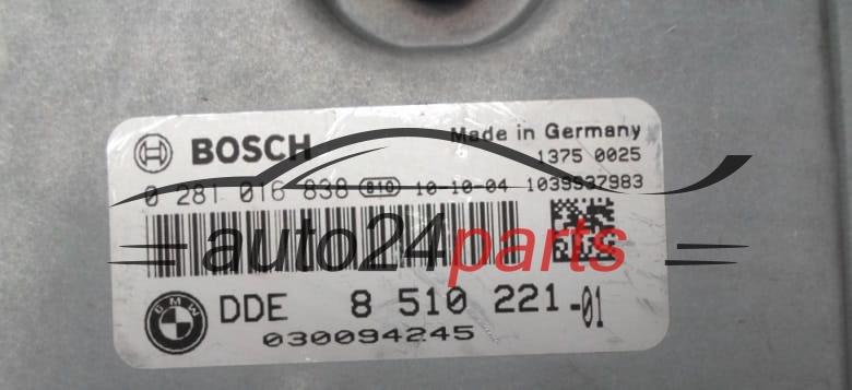 BMW E91 BOSCH 0 281 016 838, 0281016838, DDE 8 510 221, DDE8510221, 8510221