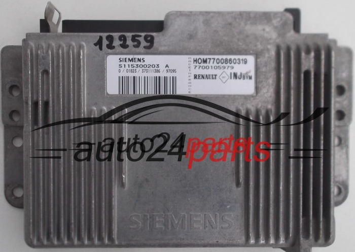 MOTORSTEUERGERÄT ECU STEUERGERAT RENAULT MEGANE SCENIC 1.6 SIEMENS S115300203A, HOM7700860319, 7700105979 INJBVM