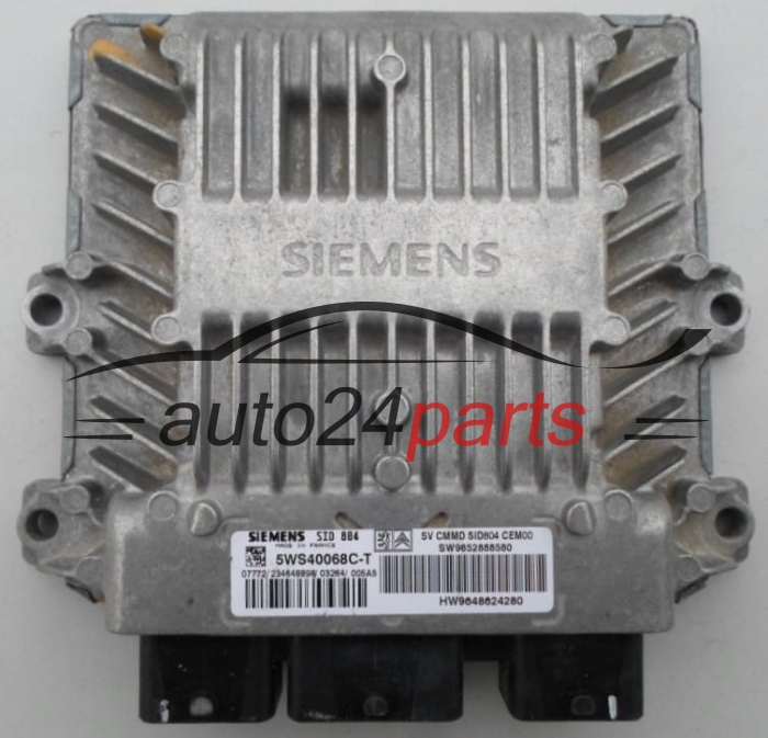 ECU CENTRALITA DE MOTOR  CITROEN PEUGEOT 1.4 HDI SIEMENS 5WS40068C-T,  SW 9652888580, HW 9648624280, SID804