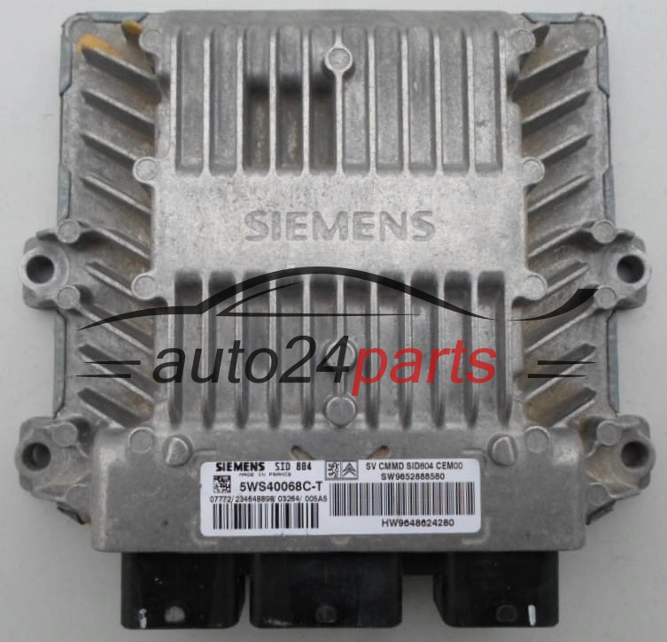 ECU CENTRALITA DE MOTOR  CITROEN PEUGEOT 1.4 HDI SIEMENS 5WS40068C-T,  SW 9652888580, HW 9648624280, SID804