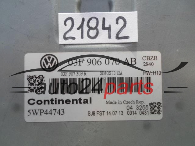 MOTORSTEUERGERÄT ECU STEUERGERAT VW VOLKSWAGEN BEETLE 1.2 TSI 03F 906 070 AB, 03F906070AB, 5WP44733, SIMOS 10