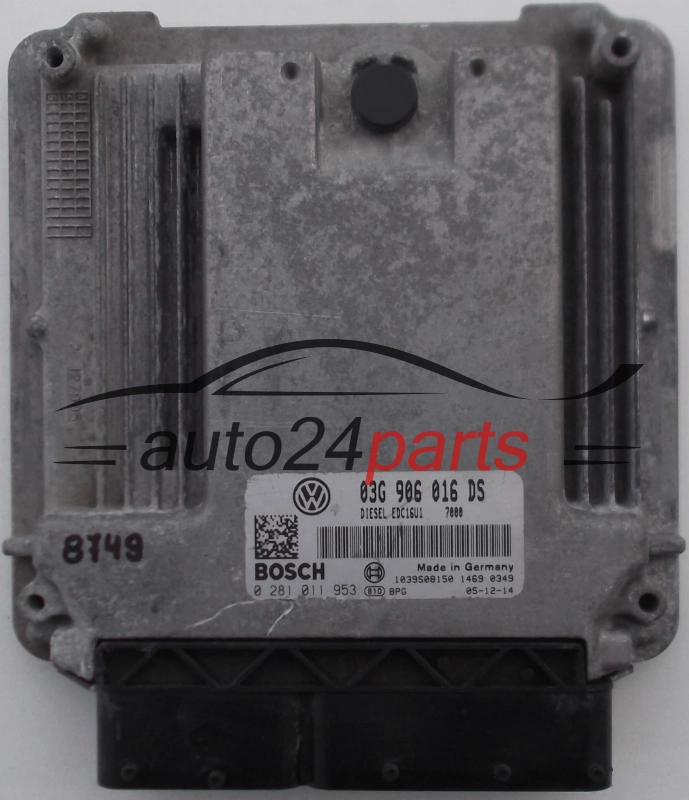 SKODA OCTAVIA 2.0 TDI 03G906016DS, 03G 906 016 DS, BOSCH 0281011953, 0 281 011 953, DIESEL EDC16U1 7000 1039S08150