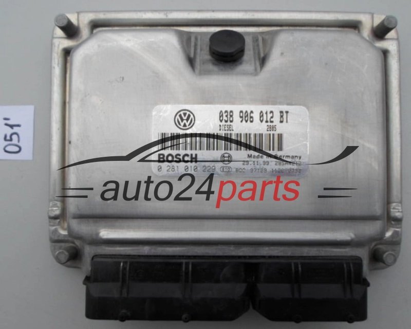 Sterownik silnika SEAT LEON TOLEDO 1.9 TDI AHF 038906012BT BOSCH 0281010229 DIESEL EDC15UM+ 2805 28SA4212 - 051 064 6617 8596