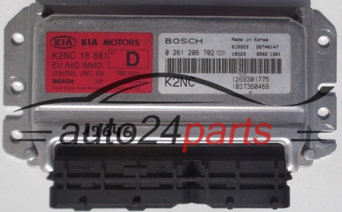 KOMPUTER STEROWNIK SILNIKA KIA SHUMA 1.6 BOSCH 0 261 206 702, 0261206702, 1268301775, K2 18 881, K218881 - 12646