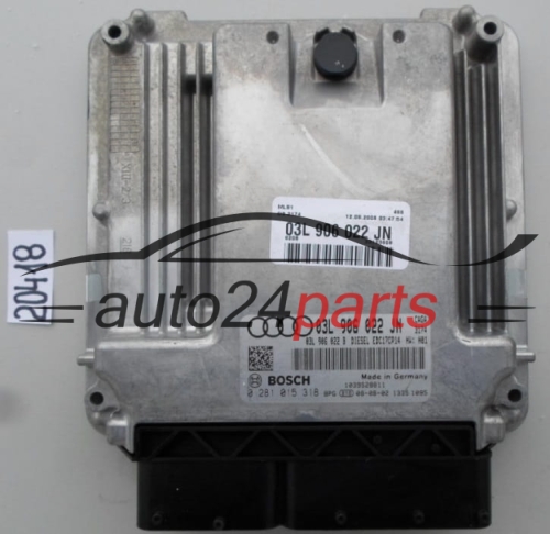 KOMPUTER STEROWNIK SILNIKA AUDI A4 2.0 TDI BOSCH 0 281 015 318, 0281015318, 03L 906 022 JN, 03L906022JN, EDC17CP14 