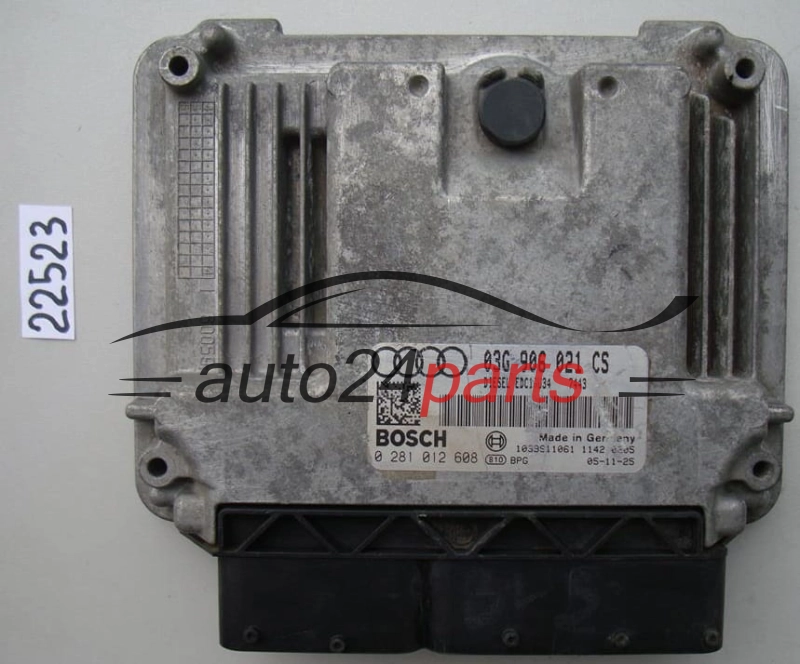 KOMPUTER STEROWNIK SILNIKA AUDI A3 1.9 TDI 03G906021CS, 03G 906 021 CS, BOSCH 0 281 012 608, 0281012608, DIESEL EDC16U34 7443, 1039S11061
