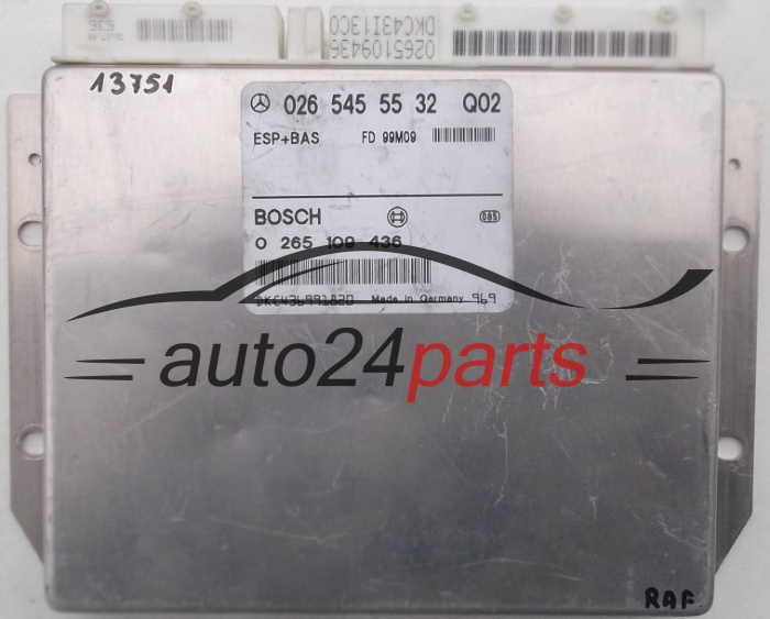 CALCULATEUR ABS ESP+BAS MERCEDES E KLASA W210 BOSCH 0 265 109 436, 0265109436, 026 545 55 32, 0265455532