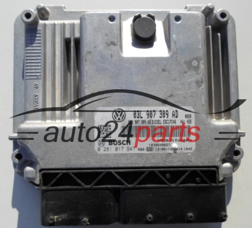 MOTORSTEUERGERÄT ECU STEUERGERAT AUDI VOLKSWAGEN 2.0 DTI BOSCH 0 281 017 947,  03L 907 309 AD