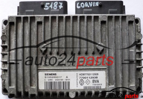 MOTORSTEUERGERÄT ECU STEUERGERAT RENAULT LAGUNA 2.0 SIEMENS S105280017A, S105280017 A, HOM7700112928 HOM 7700112928, 7700112938