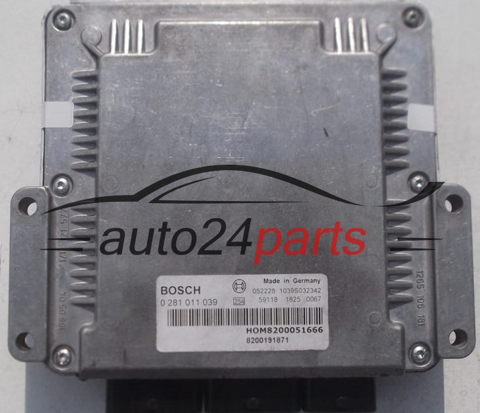 MOTORSTEUERGERÄT ECU STEUERGERÄT RENAULT KANGOO 1.9 DCI BOSCH 0 281 011 039, 0281011039, HOM8200051666, 8200051666, 8200191871 