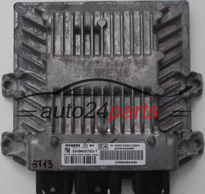 ECU CENTRALITA DE MOTOR  CITROEN C2 1.4 HDI SIEMENS 5WS40075D-T, SW 9652888680, HW 9648624280
