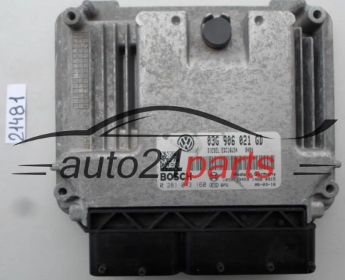 KOMPUTER STEROWNIK SILNIKA SKODA OCTAVIA 2.0 TDI BOSCH 0 281 013 160, 0281013160, 03G 906 021 GD, 03G906021GD