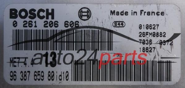 CALCULATEUR MOTEUR CITROEN XSARA PICASSO 1.6 BOSCH 0 261 206 606, 96 387 659 80id10,  ME7.4.4 13