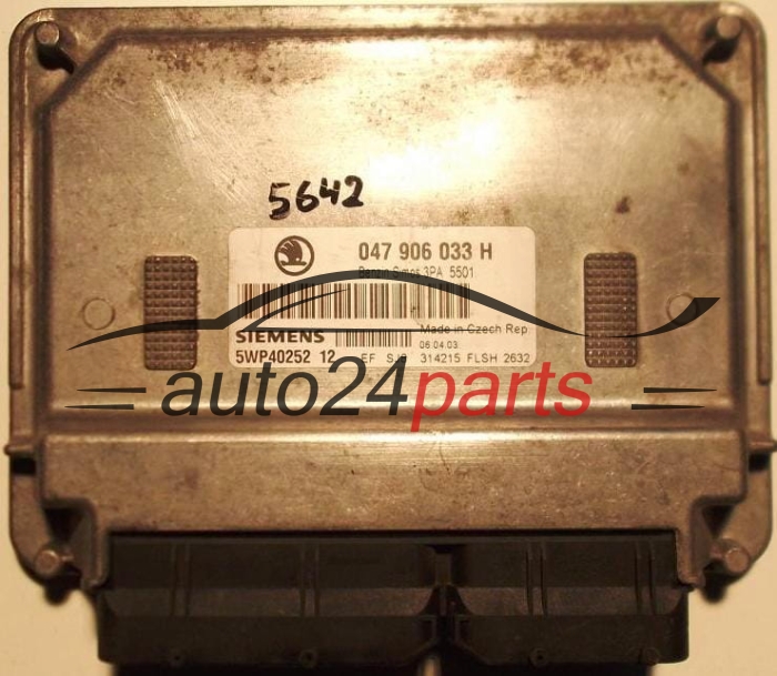 KOMPUTER STEROWNIK SILNIKA SKODA FABIA 1.4 MPI AME 047 906 033H, 047906033H, SIEMENS 5WP40252 12