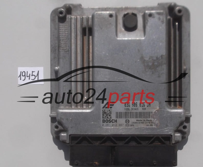 KOMPUTER STEROWNIK SILNIKA SEAT ALHAMBRA 2.0 TDI BOSCH 0281012697, 0 281 012 697, 03G906016JN, 03G 906 016 JN, EDC16U31