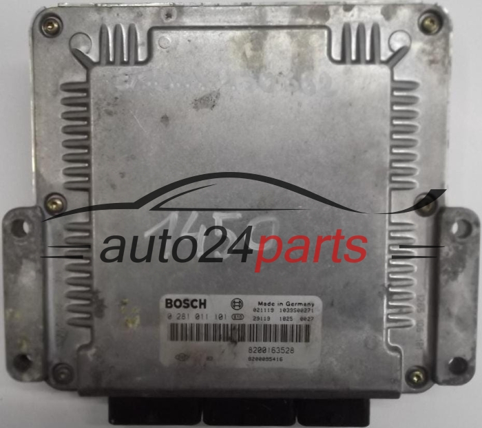 KOMPUTER STEROWNIK SILNIKA RENAULT LAGUNA 1.9 DCI F9Q BOSCH 0281011101, 0 281 011 101, 8200163528, 8200095416, 1039S00271