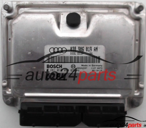 MOTORSTEUERGERÄT ECU STEUERGERAT AUDI A4 1.9 TDI BOSCH 0 281 010 094, 0281010094, 0 38 906 019 AN, 038906019AN 