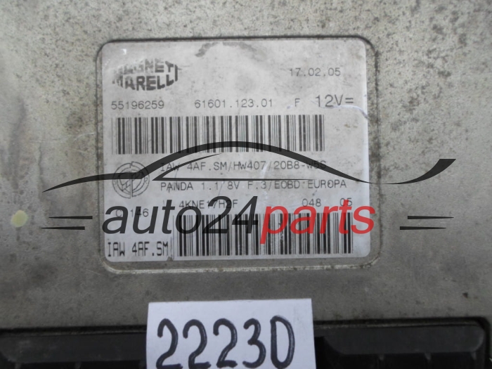 KOMPUTER STEROWNIK SILNIKA FIAT PANDA MAGNETI MARELLI IAW 4AF.SM, IAW4AFSM, 55196259, 61601.123.01, 6160112301