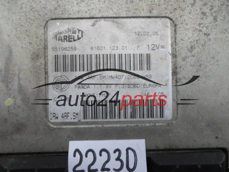 KOMPUTER STEROWNIK SILNIKA FIAT PANDA MAGNETI MARELLI IAW 4AF.SM, IAW4AFSM, 55196259, 61601.123.01, 6160112301