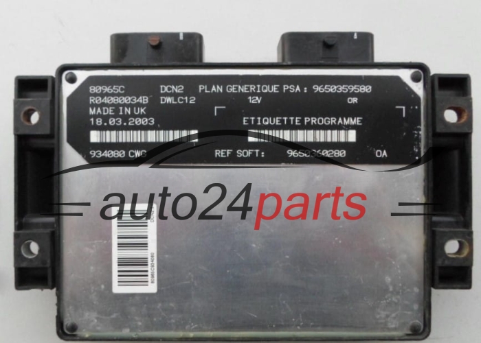 Calculateur Moteur CITROEN PEUGEOT Lucas R04080034B, PSA 9650359580, SOFT 9650360280