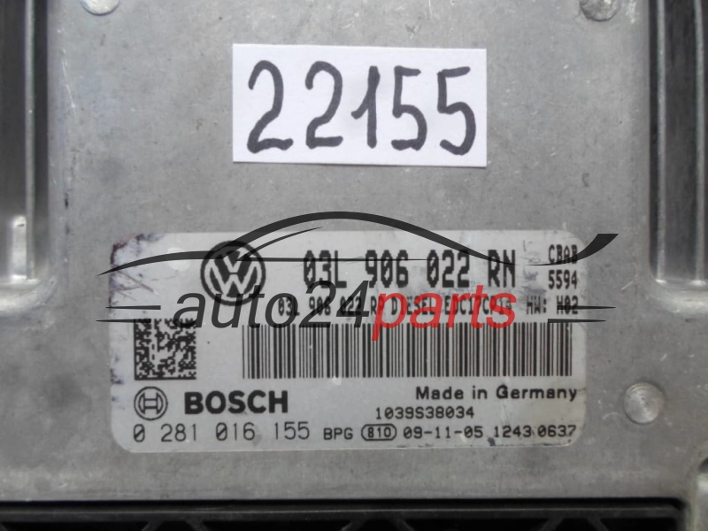 CENTRALITA DE MOTOR VW VOLKSWAGEN TIGUAN BOSCH 0 281 016 155, 0281016155, 03L 906 022 RN, 03L906022RN, EDC17CP14
