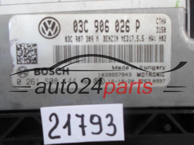 MOTORSTEUERGERÄT ECU STEUERGERAT VW VOLKSWAGEN SHARAN 1.4 TSI BOSCH 0 261 S08 144, 0261S08144, 03C 906 026 P, 03C906026P, MED17.5.5