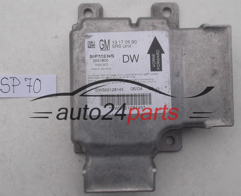 STEROWNIK MODUL PODUSZEK POWIETRZNYCH OPEL VECTRA C SIGNUM GM 13 17 05 90 DW