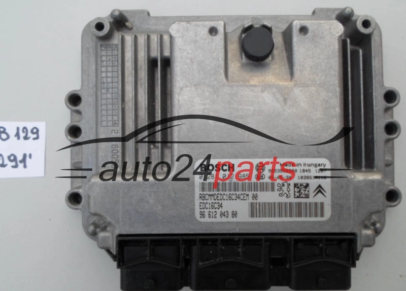 KOMPUTER STEROWNIK SILNIKA CITROEN PEUGEOT 1.6 HDI BOSCH 0 281 012 985, 0281012985, 96 612 043 80, 9661204380, 9653958980, EDC16C34