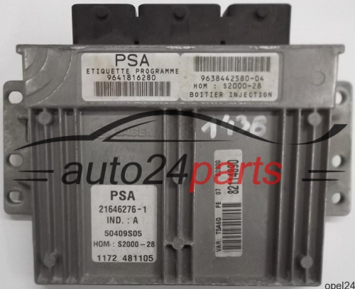 MOTORSTEUERGERÄT ECU STEUERGERÄT PEUGEOT 307 1.4 16V 21646276-1, 9641816280, 9638442580-04, S2000-28