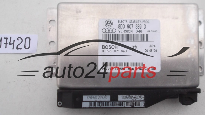 ABS STEROWNIK ESP ASR FDR FAHR-DYNAMIC-REGELUNG AUDI A4 A6 VW PASSAT 8D0907389D, 8D0 907 389 D, BOSCH 0265109463