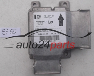 STEROWNIK MODUL PODUSZEK POWIETRZNYCH OPEL VECTRA C SIGNUM GM 13 12 61 23 BX, 13126123, 13126123BX, SIEMENS 5WK43263 - SP65, SP66, SP67, SP68, SP69 