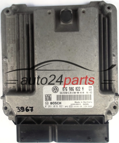 MOTORSTEUERGERÄT ECU STEUERGERAT VW VOLKSWAGEN CRAFTER 2.5 TDI 076906022N, 076 906 022 N, BOSCH 0281016821, 0 281 016 821 EDC17CP20-2.39 A0009004000, A 000 900 40 00