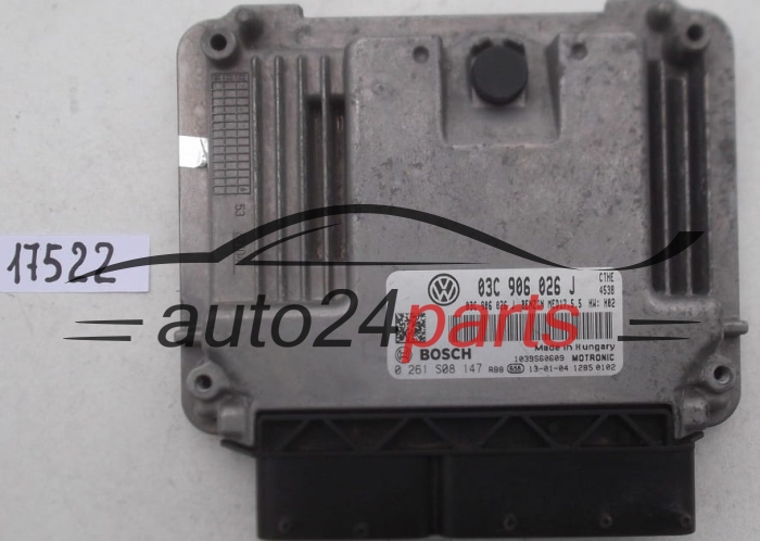 CALCULATEUR MOTEUR SKODA FABIA BOSCH 0 261 S08 147, 03C 906 026 J,  MED17. 5.5