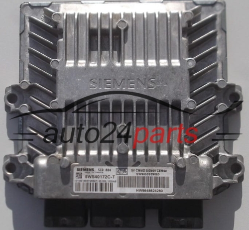 CALCULATEUR MOTEUR CITROEN JUMPER 3.0 HDI SIEMENS 5WS40172C-T,  HW 9648624280, SW 9655939080