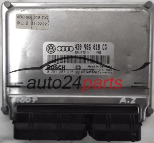 MOTORSTEUERGERÄT ECU STEUERGERÄT AUDI A4 A6 VW VOLKSWAGEN PASSAT 1.8T 1.8 TURBO 4B0906018CG, 4B0 906 018 CG, BOSCH 0261207215, 0 261 207 215