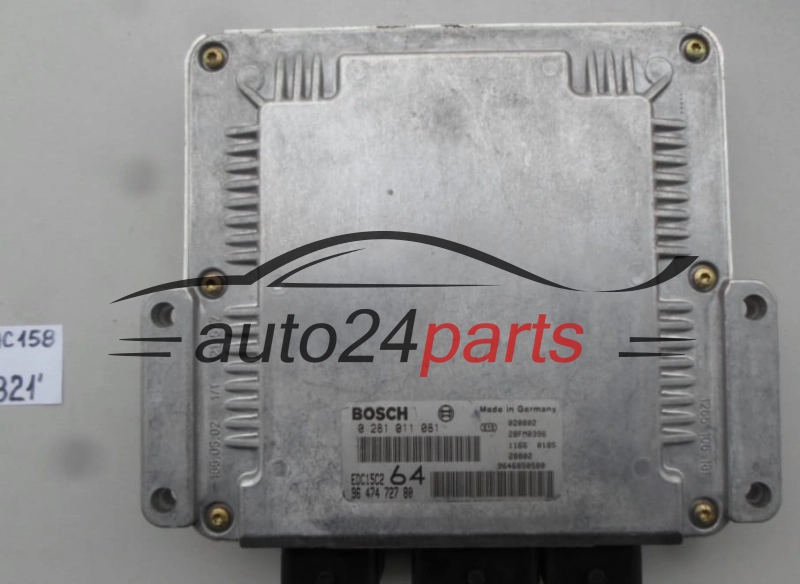 PEUGEOT 307 2.0 HDI BOSCH 0 281 011 081, 0281011081, 96 474 727 80, 9647472780, 9646850580, EDC15C2