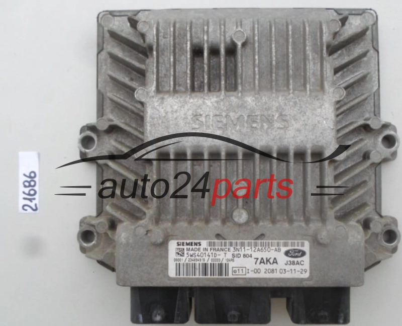KOMPUTER STEROWNIK SILNIKA FORD FIESTA FUSION 1.4 TDCI SIEMENS 5WS40141D-T, 5WS40141DT, 3N11-12A650-AB, 3N1112A650AB