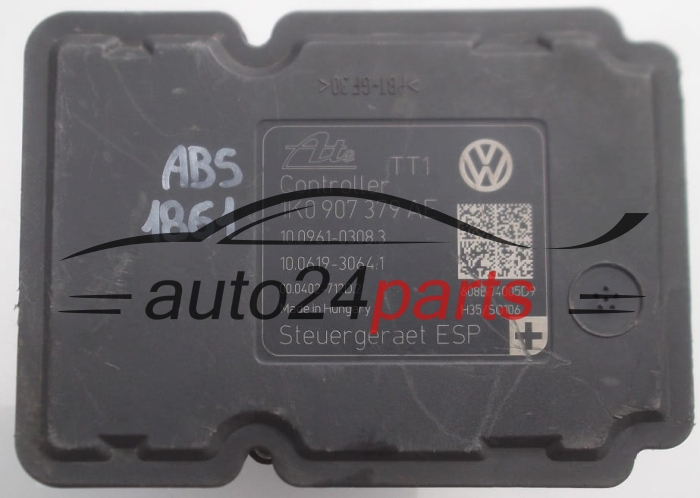 POMPE HYDRAULIQUE ET CALCULATEUR d'ABS VOLKSWAGEN 1K0 614 517 BE,  ATE 10.0212-0221.4,  1K0 907 379 AE, 10.0961-0308.3