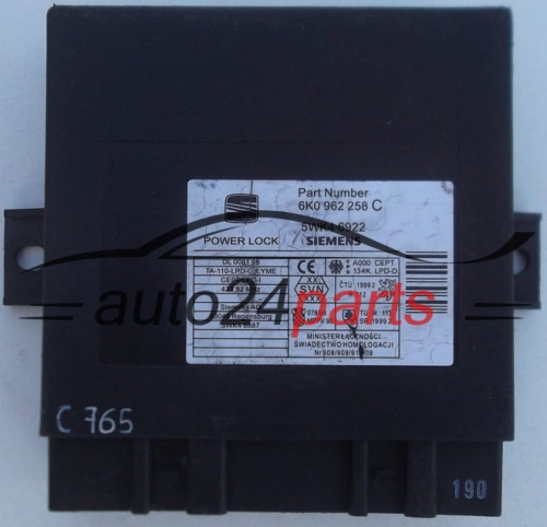 CONFORT MODULE SEAT IBIZA SIEMENS 5WK4 6922, 5WK46922, 6K0 962 258 C, 6K0962258C