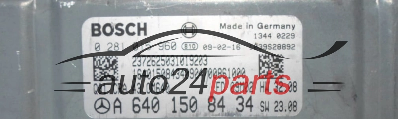 CALCULATEUR MOTEUR MERCEDES W169 BOSCH 0 281 015 960, 0281015960, A 640 150 84 34, A6401508434 